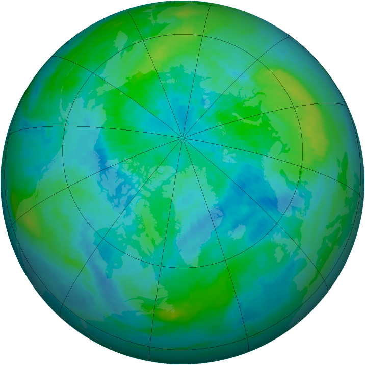 Arctic ozone map for 27 September 1986